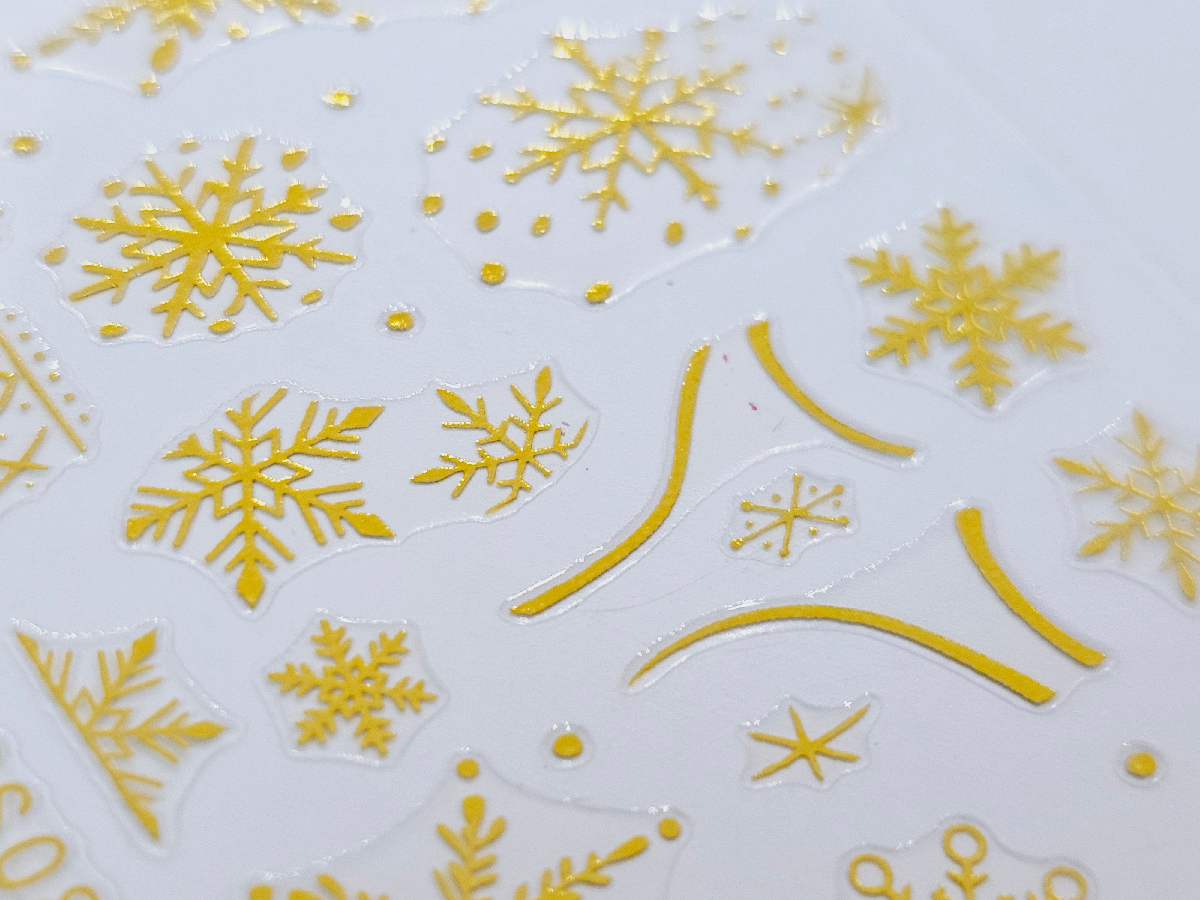 Sticker Unghii Iarna CS082 Gold