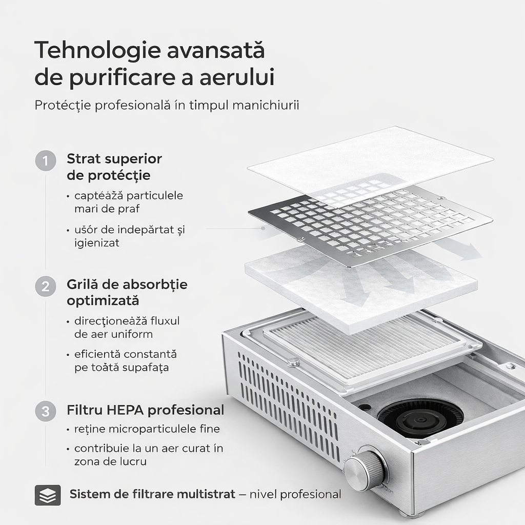 Aspirator Colector Praf MediAir by Saeshin (Argintiu), 60W