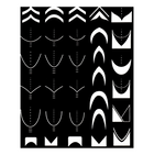 Matriță decor unghii French SW-01 – forme albe pe fundal negru