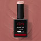 Baza Rubber Gummy Coria 40 15 ml – flacon negru pe fundal roz nude
