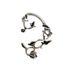Cercel ear cuff Flipy Ice, argintiu, cu ramuri și frunze
