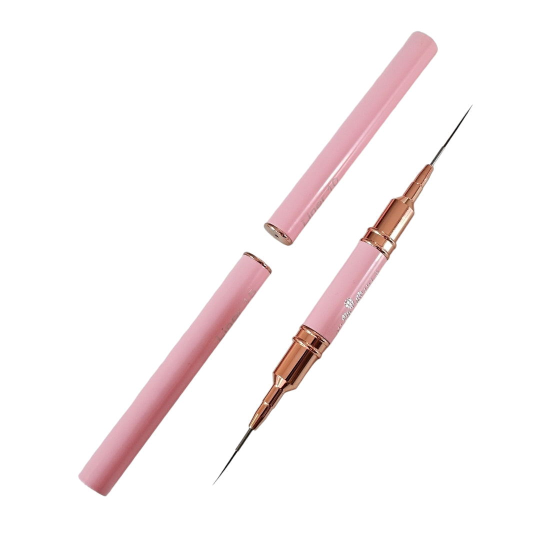 Pensula Dubla Nail Art Coria Light Pink 10mm/15mm