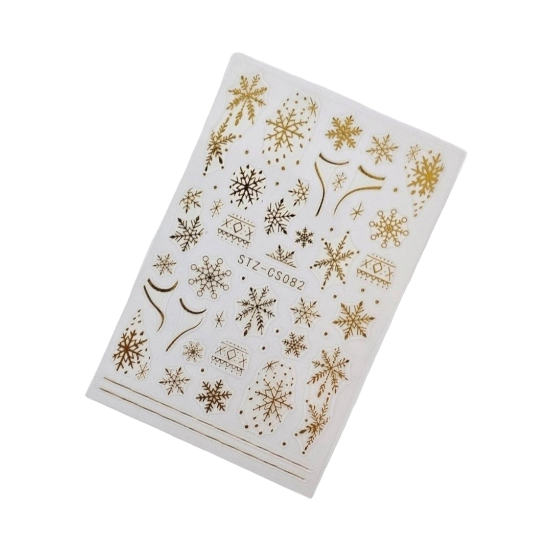 Sticker Unghii Iarna CS082 Gold