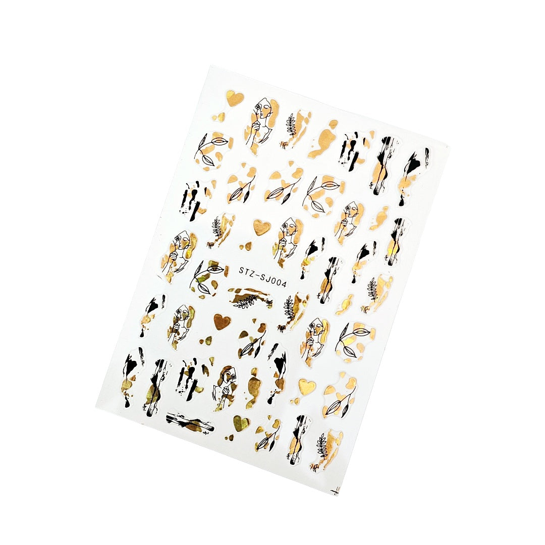 Sticker Unghii , Decor SJ004 Gold