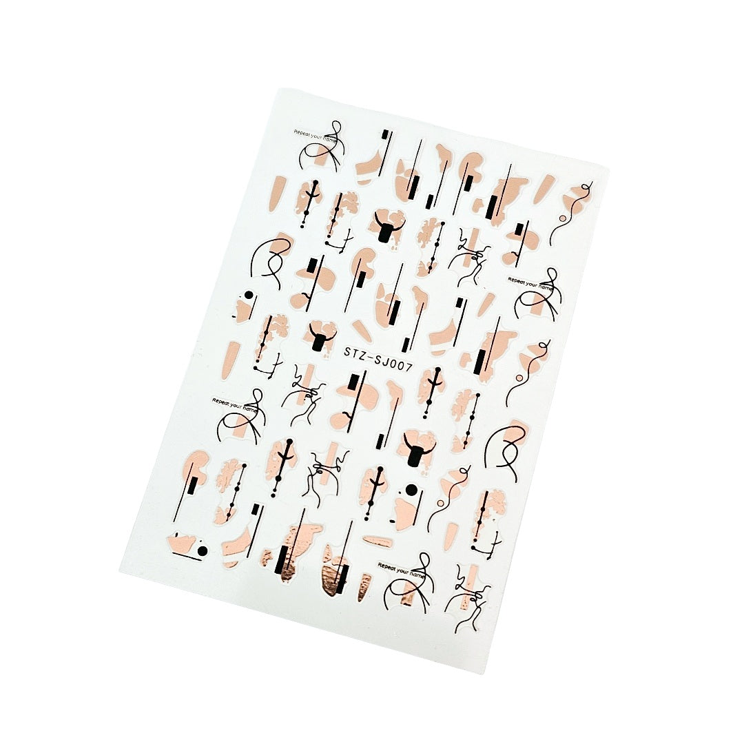 Sticker Unghii,Decor SJ007 Rose Gold