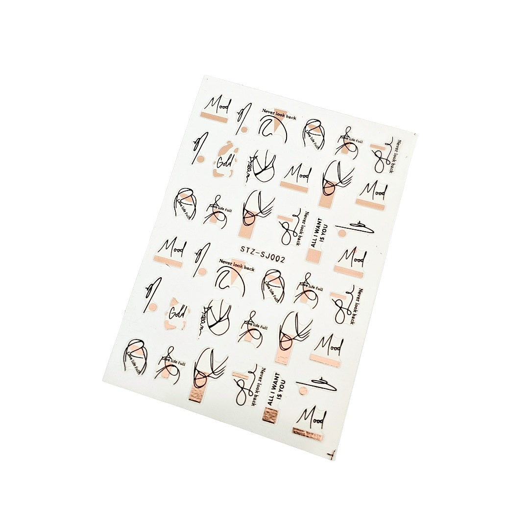 Sticker Unghii,Decor SJ002 Rose Gold