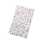 Sticker unghii decor F677 – fluturi, flori și inscripții colorate