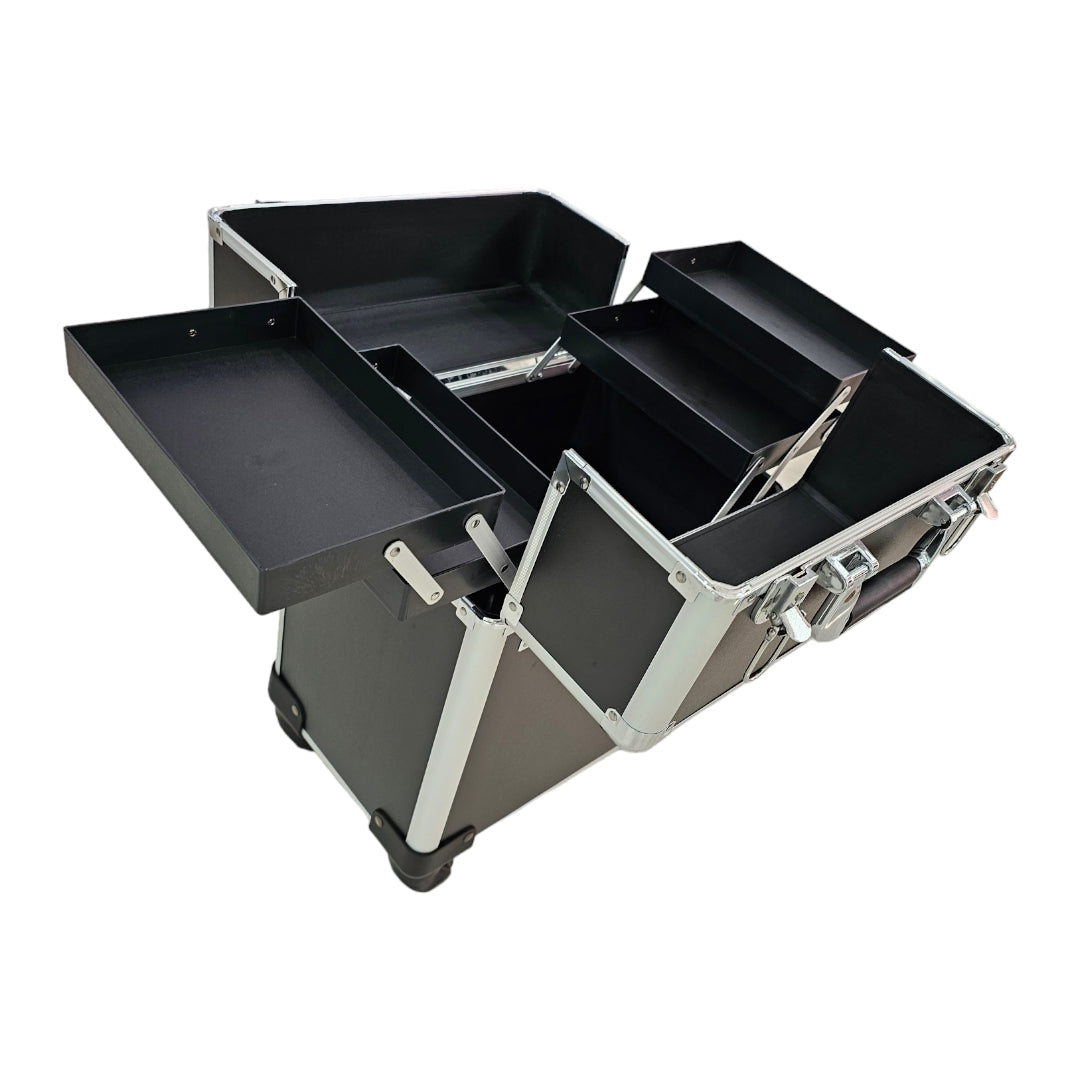 Geanta manichiura compartimentata Tip Troler Negru