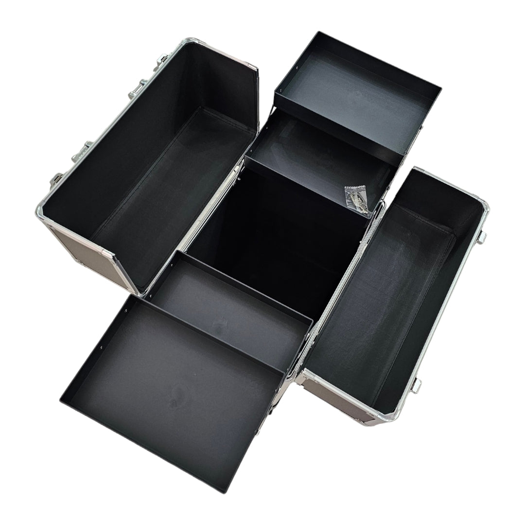 Geanta manichiura compartimentata Tip Troler Negru