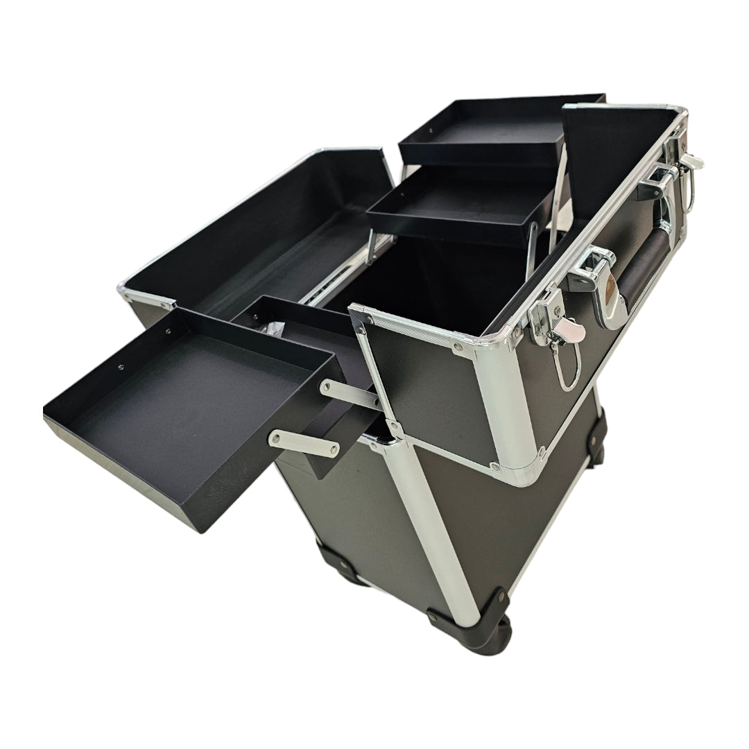 Geanta manichiura compartimentata Tip Troler Negru