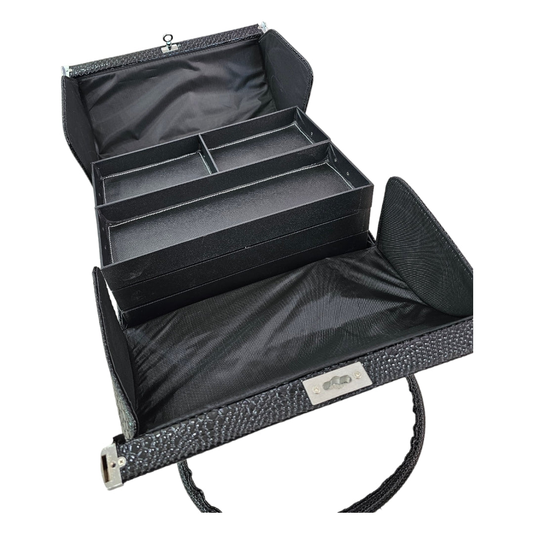 Geanta manichiura compartimentata Negru Lucios