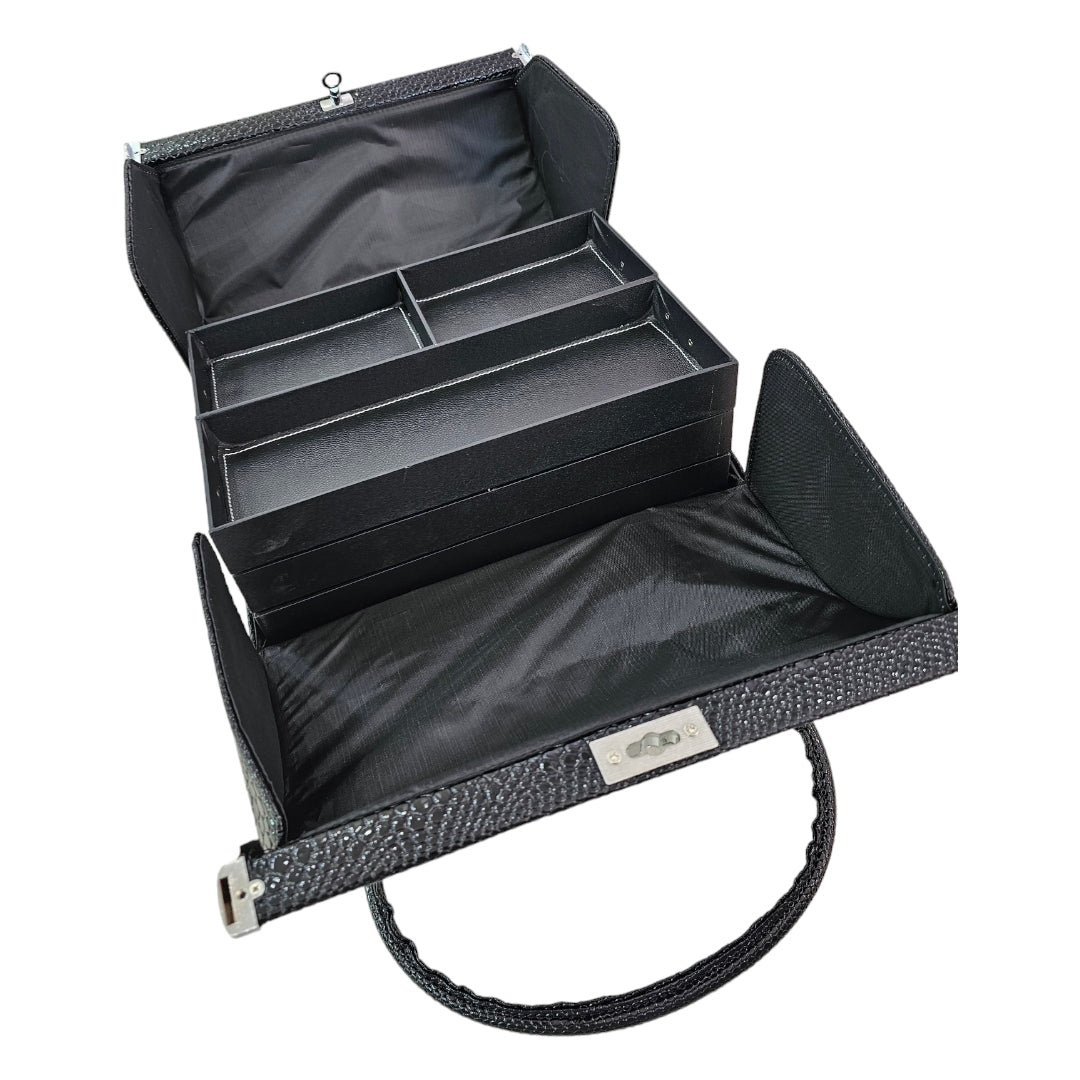 Geanta manichiura compartimentata Negru Lucios