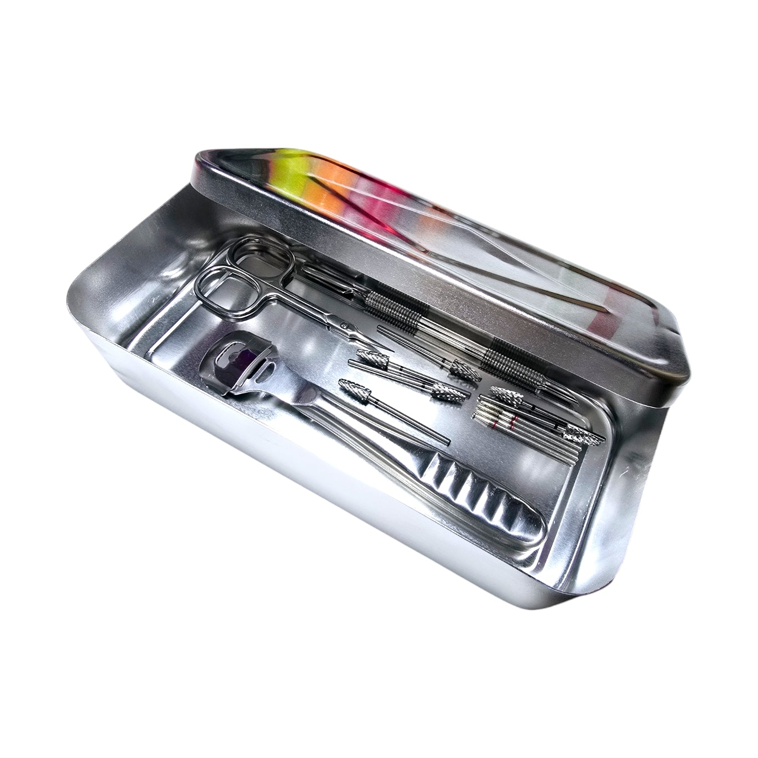 Cutie Sterilizare/Pastrare Instrumente Capete De freza/Bituri Inox 50ml