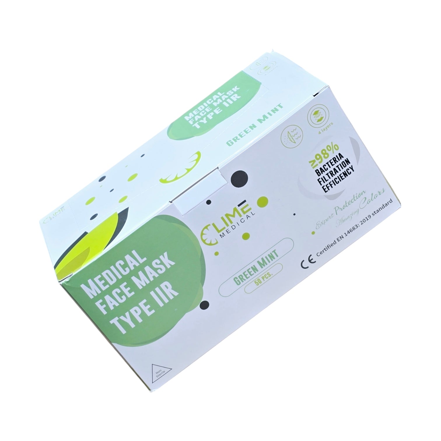 Masca de protectie set 50 bucati cu 4 straturi Verde Menta
