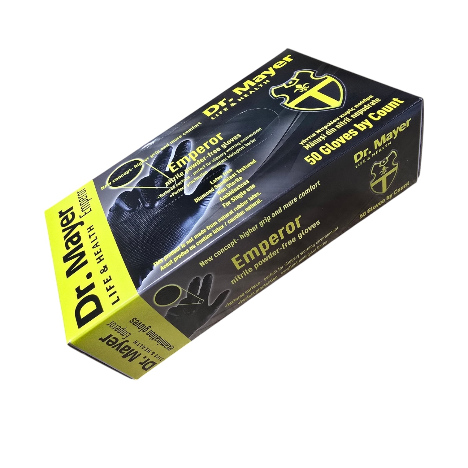 Manusi Nitril Emperor Negre M 100 buc