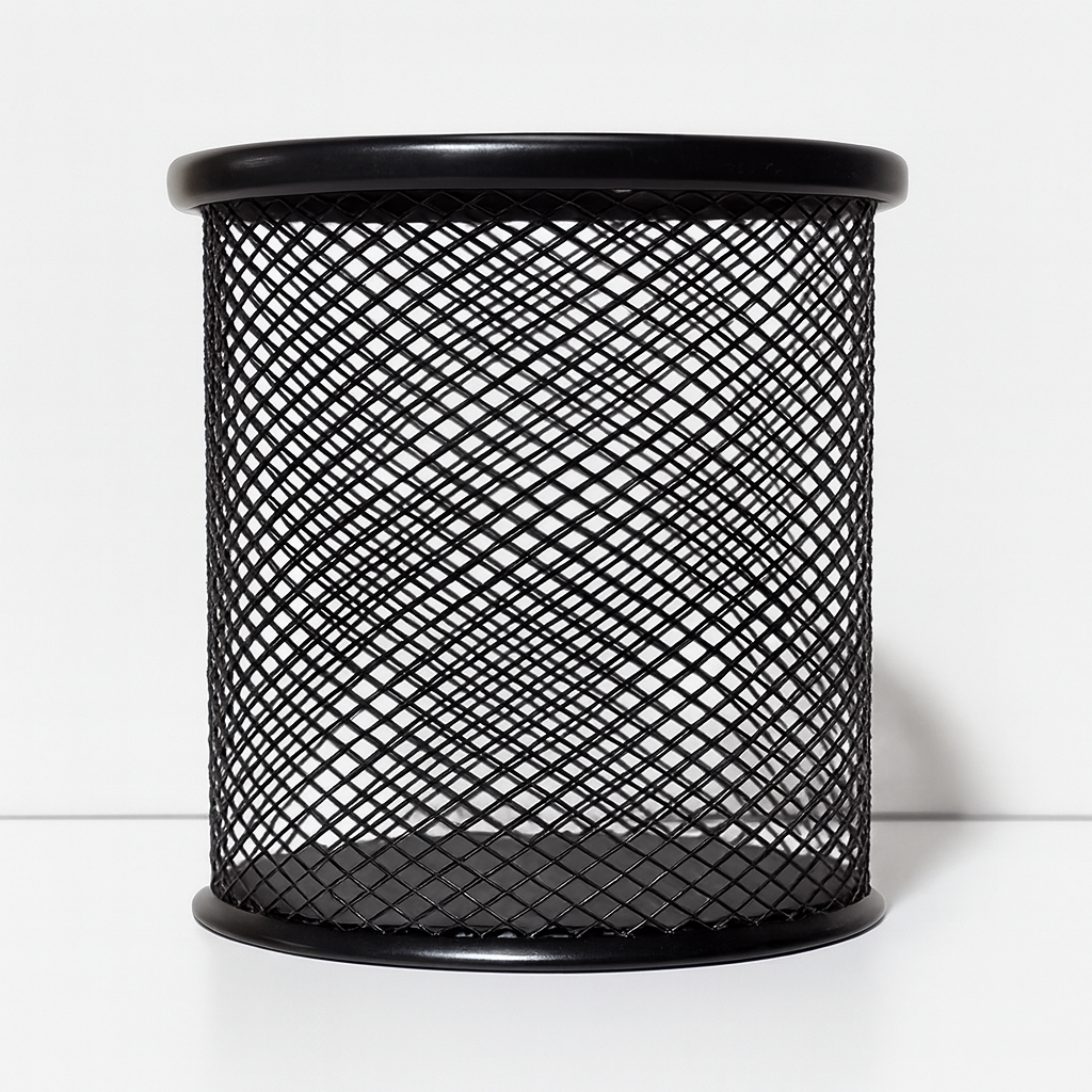 Suport Pensule Rotund Metal Plasa Negru