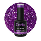Ojă semipermanentă Coria Purple Glow 82 – violet sclipitor, flacon 15 ml