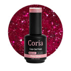Ojă semipermanentă Coria Pink Glow 101 – fucsia cu paiete, flacon 15 ml