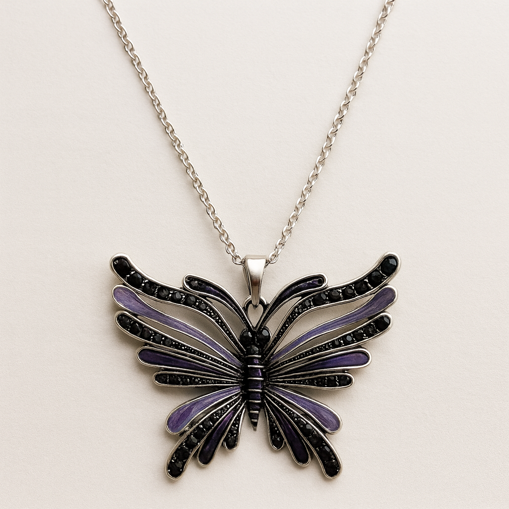 Colier Pandantiv Fluture Purple