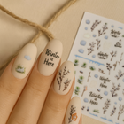 Sticker unghii Winter is Here 816 – crenguțe și text, cu exemplu pe unghii