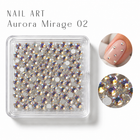 Nail Art Aurora Mirage 02 – cristale irizate în cutie, cu exemplu pe unghie