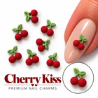 Nail Art Cherry Kiss – cireșe roșii 3D, cu exemplu pe unghie