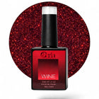 Ojă semipermanentă Coria Wine Nr. 27, flacon 15 ml pe fundal vișiniu sclipitor