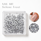 Nail Art Selene Frost – cristale argintii în cutie, cu exemplu pe unghie
