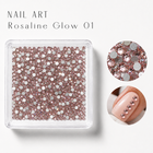 Nail Art Rosaline Glow 01 – strasuri roz pal, cu exemplu pe unghie