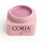Builder Gel Galaxyra 70, borcan Coria 50 ml cu gel roz sclipitor