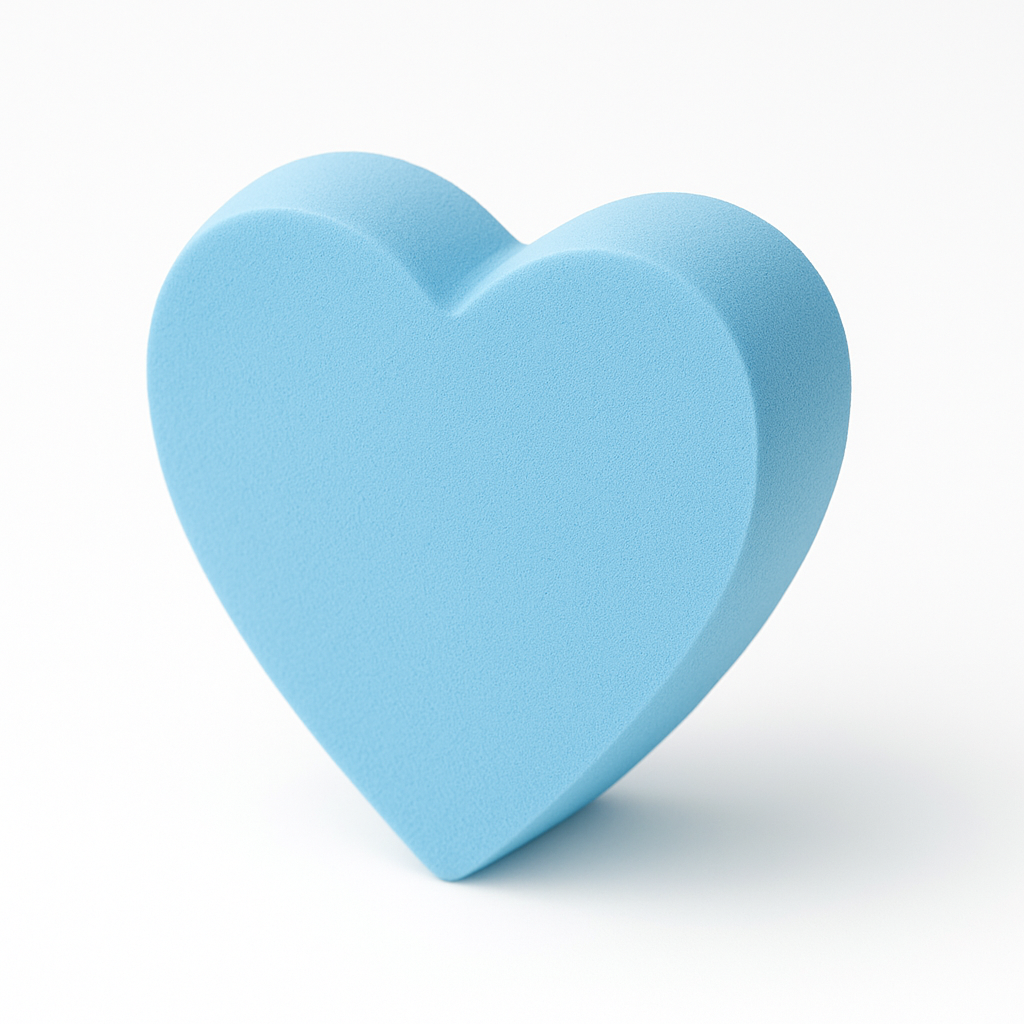 Burete Silicon Blender Make-up Heart Blue