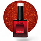 Ojă semipermanentă Coria 15 ml Wine nr. 21, roșu cu sclipici