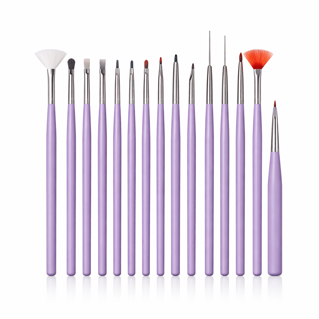 Set 15 pensule Complet Nail Art Bumbi