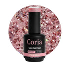 Ojă semipermanentă Coria Pink Glow 180 – roz cu sclipici, flacon 15 ml