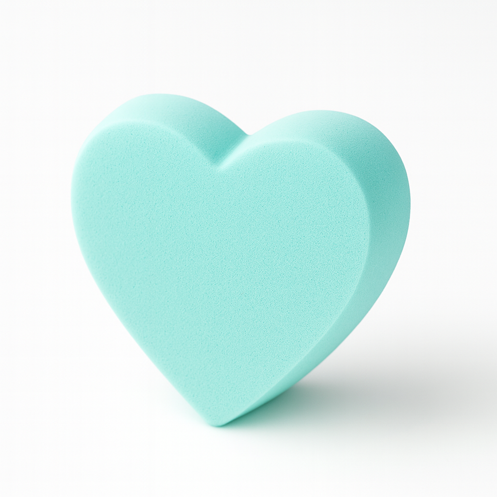 Burete Silicon Blender Make-up Heart Verde