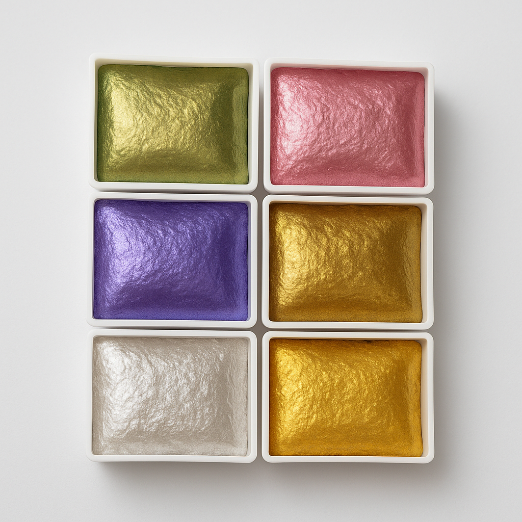Set 6 Acuarele Culori  Metalice ExtraShine 01