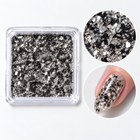 Nail Art NERIO 10 – fragmente negre și argintii, cu exemplu pe unghie