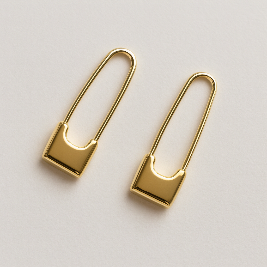 Cercei Gold Safty Pin
