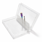 Suport PVC transparent pentru bituri, deschis, cu capete de freză