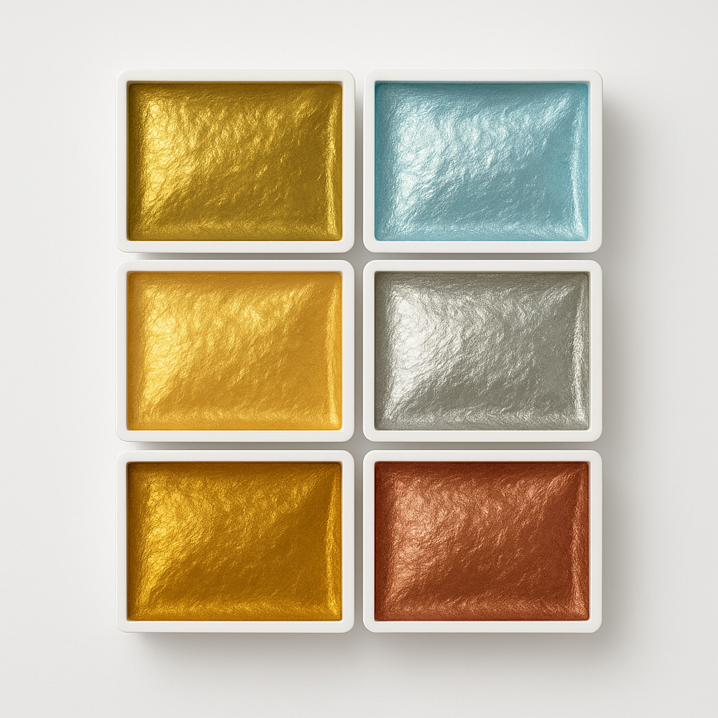 Set 6 Acuarele Culori  Metalice ExtraShine 02