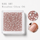 Nail Art Rosaline Glow 06 – strasuri roz pal, cu exemplu pe unghie