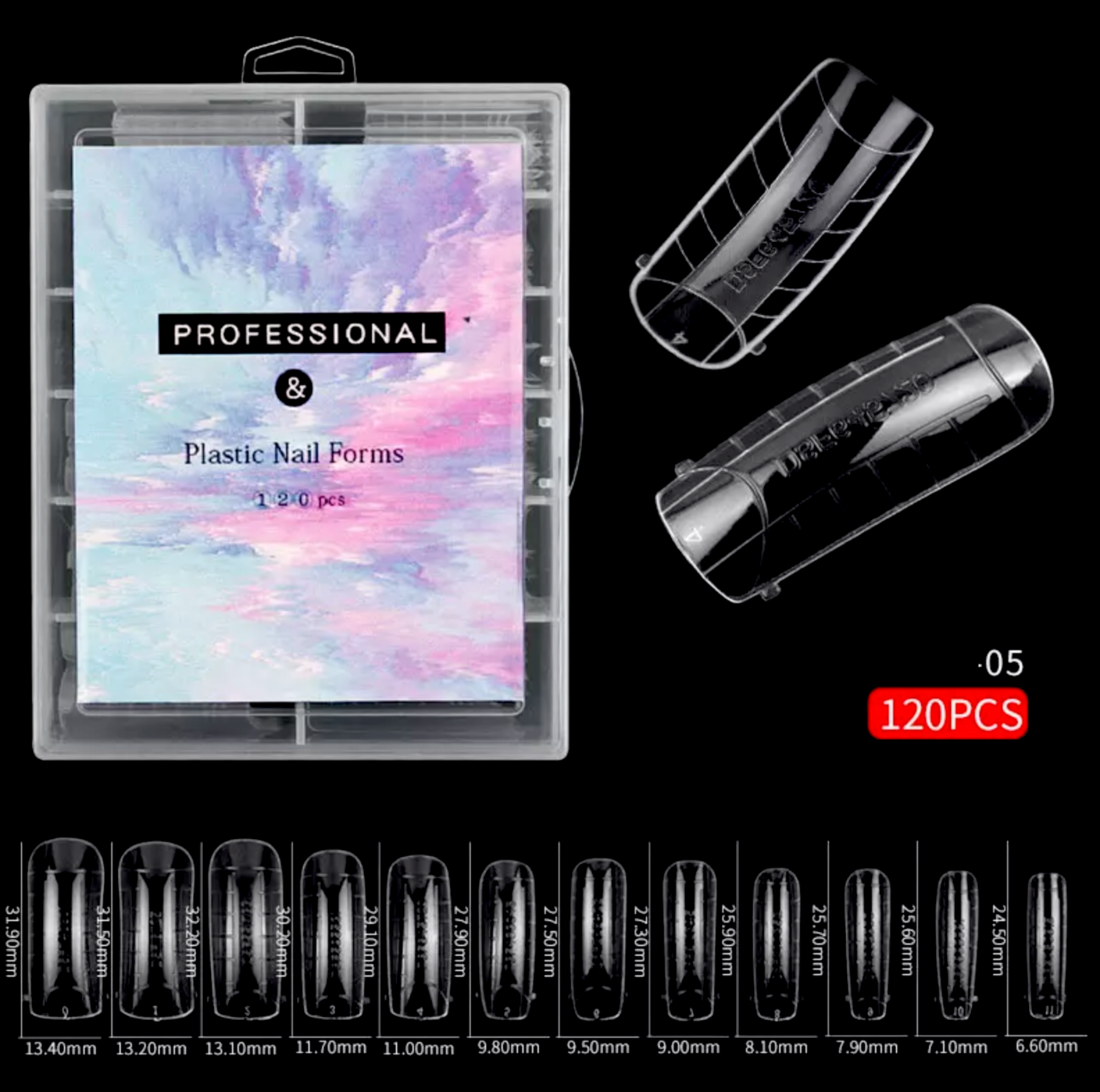 Tipsuri Full Forms Refolosibile - Set 120 buc (Cu apex) Nr 05