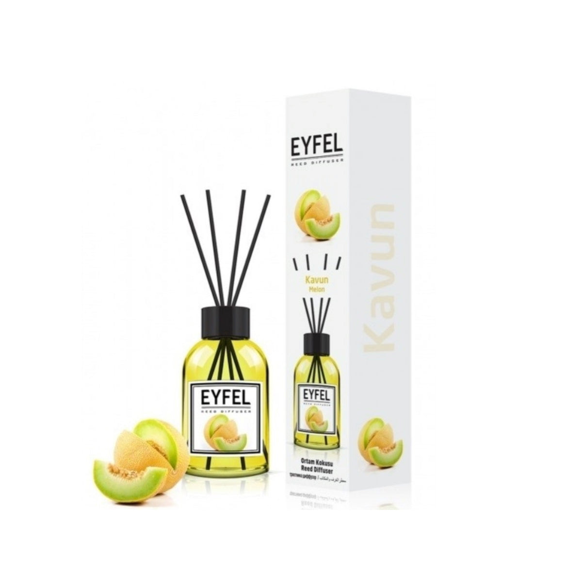 Odorizant camera cu betisoare Eyfel Pepene Galben, 120ml