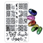 Matriță decor unghii Beautiful 20 – fluturi, pene și modele grafice, cu exemple