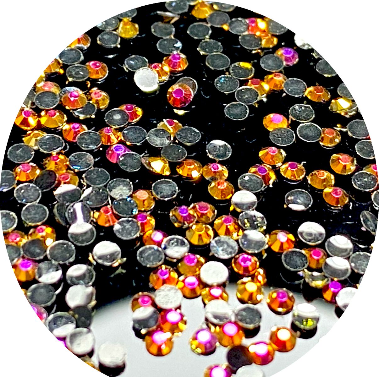 Strasuri Decor Unghii Negru Multireflex