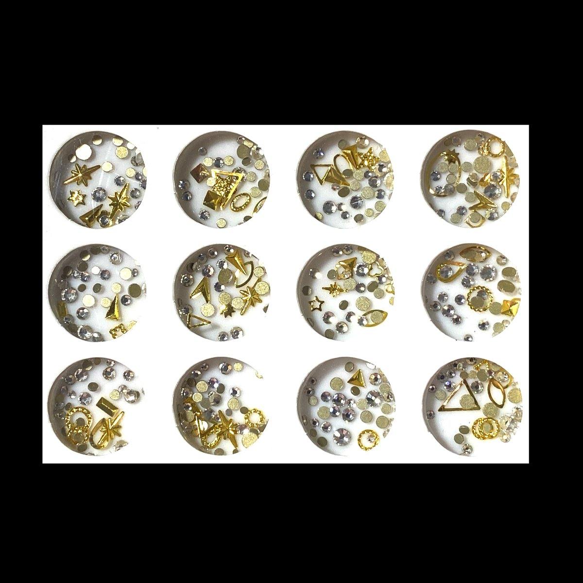 Decor Stras Unghii Gold & Silver - Coria
