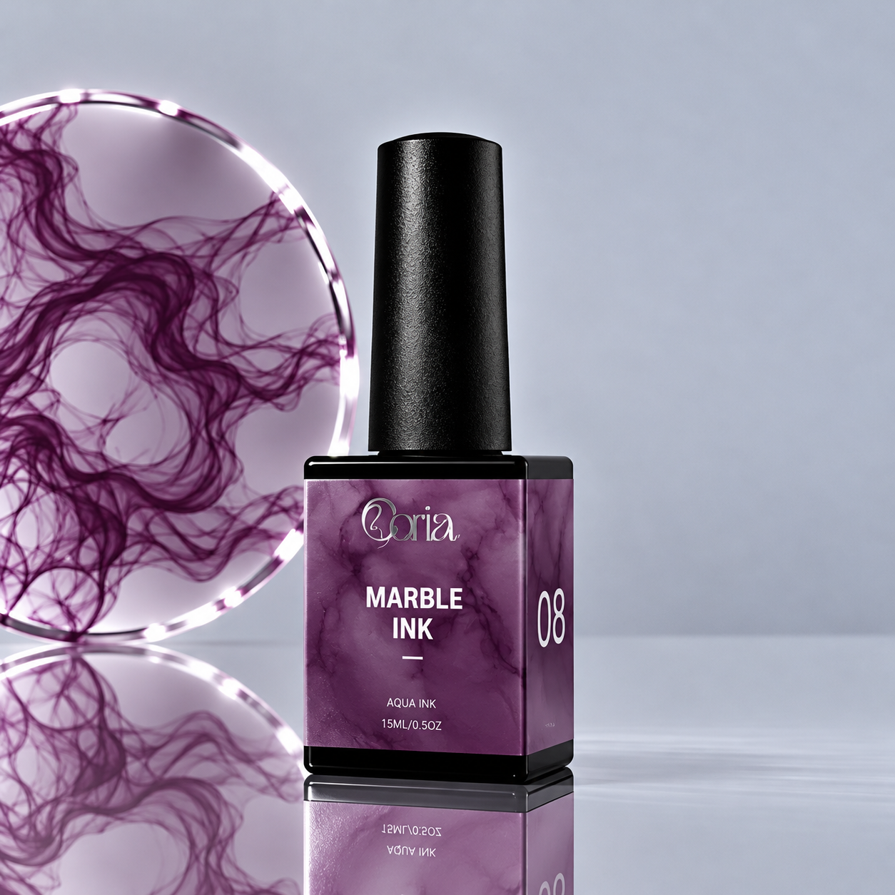 Marble Ink Coria 08 mov prună, efect de marmură