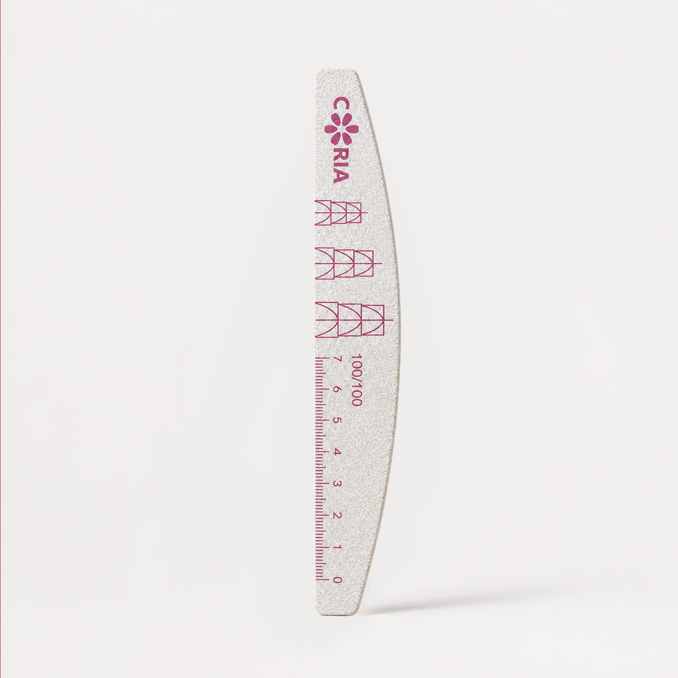 Image of Pila Profesionala Coria Nail Shape Guide 100/100 – Ruler Pink