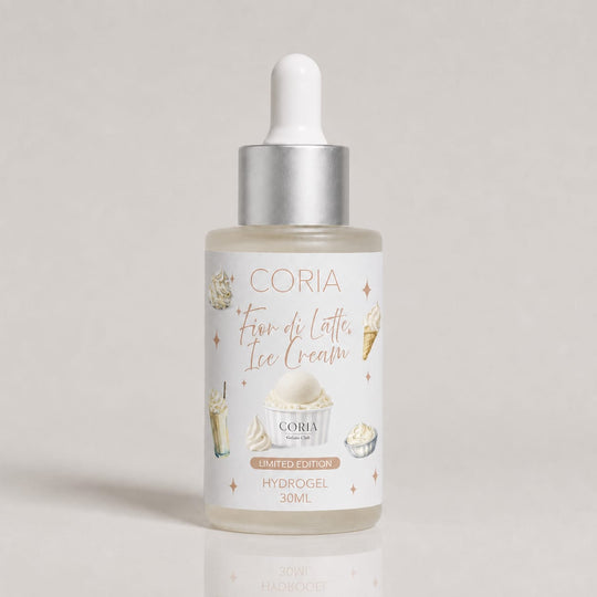 Hydrogel pentru cuticule Fior di Latte Ice Cream Coria, flacon 30 ml cu pipetă