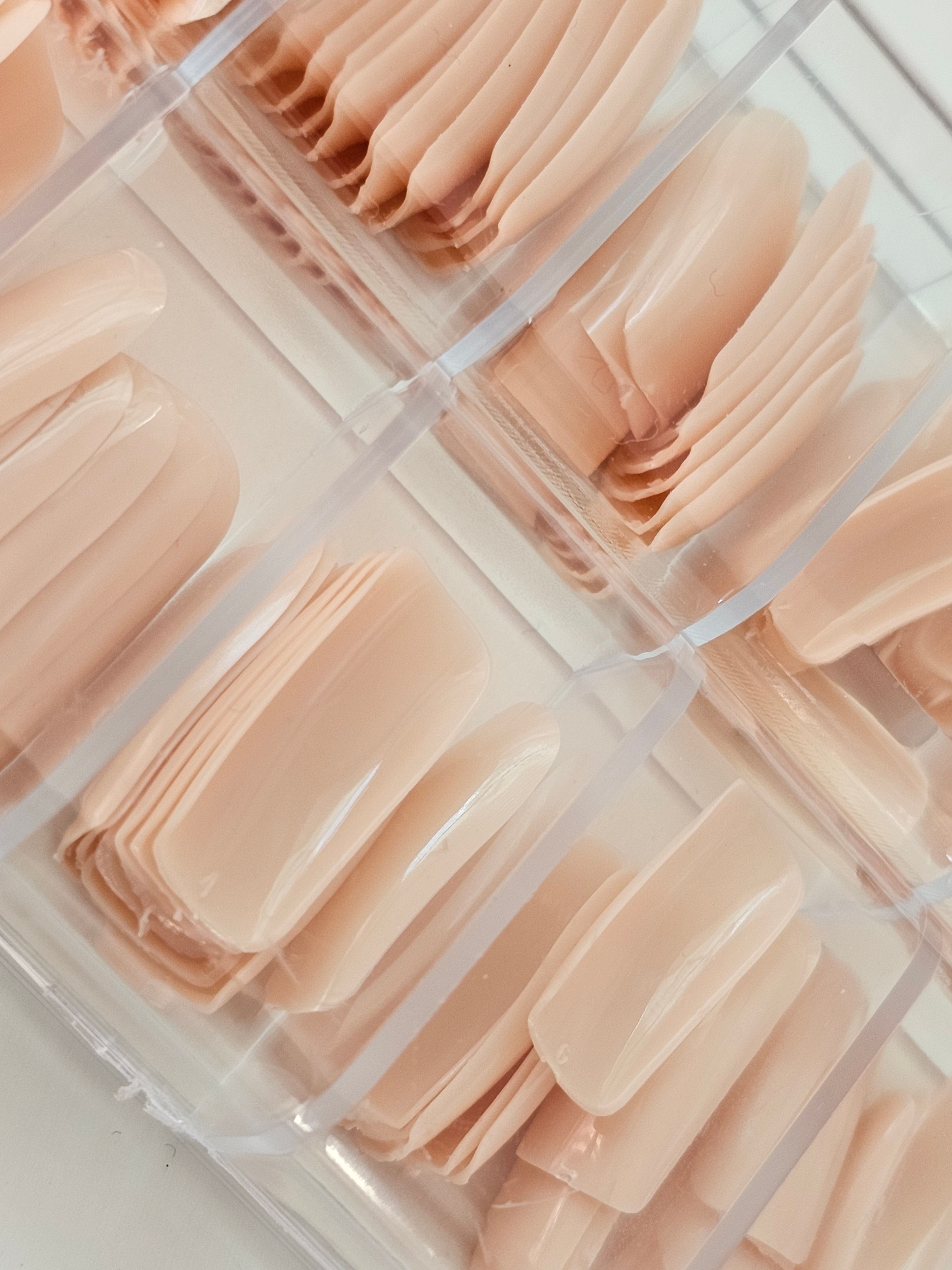 Image of Set Tipsuri Pentru Unghii Patrat Nude Crem 100 pcs